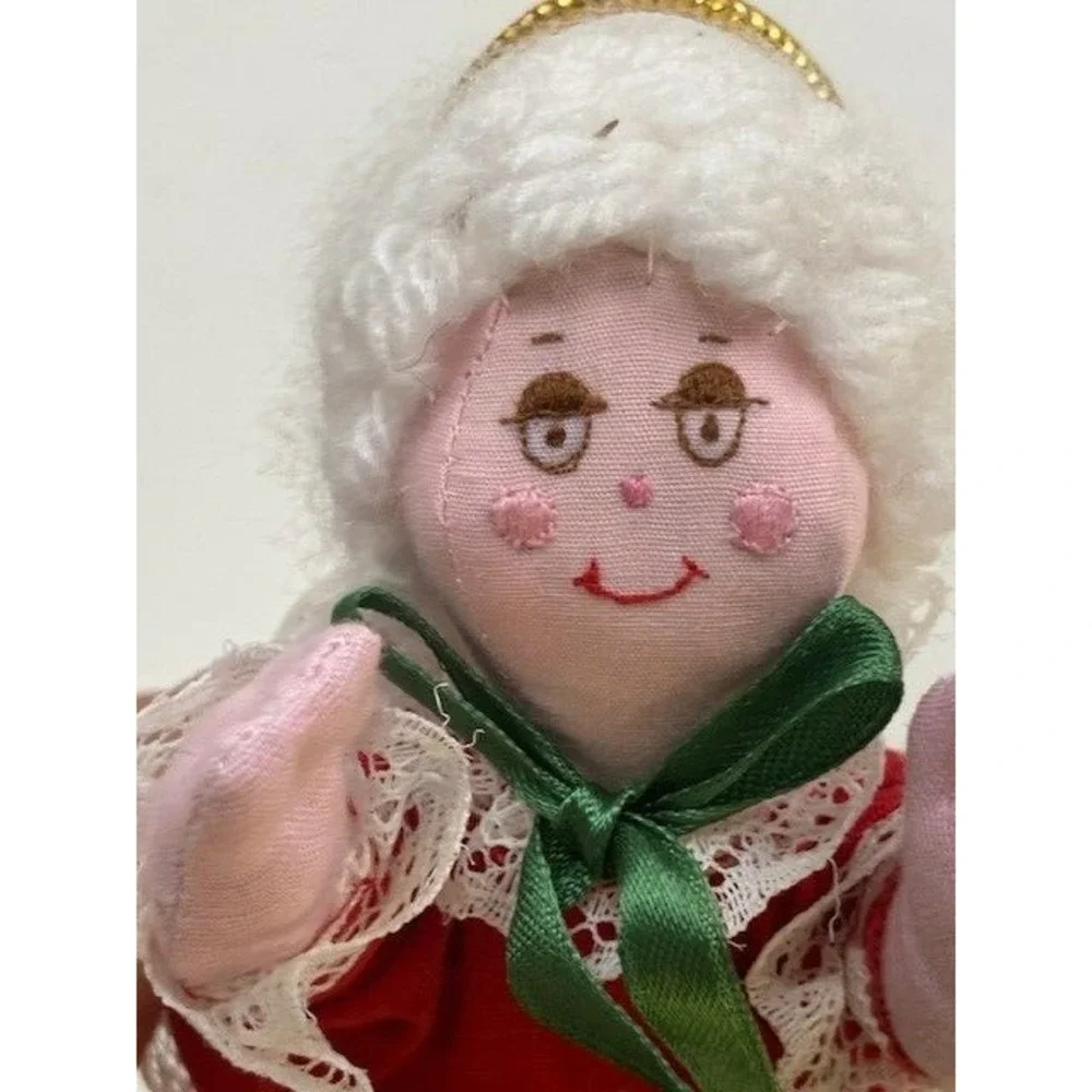 Vintage Annalee Doll Christmas Mrs. Claus Angel Halo Wings‎ Ornament